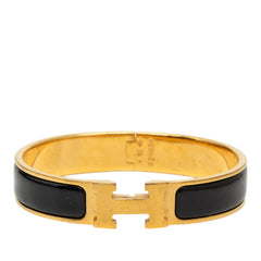 エルメス クリックH PM バングル ゴールド ブラック メッキ レディース HERMES 【中古】