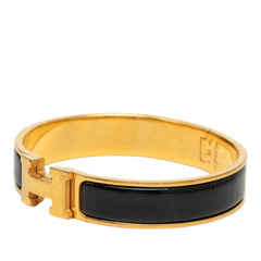 エルメス クリックH PM バングル ゴールド ブラック メッキ レディース HERMES 【中古】