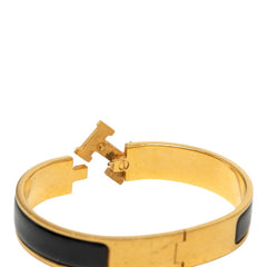 エルメス クリックH PM バングル ゴールド ブラック メッキ レディース HERMES 【中古】