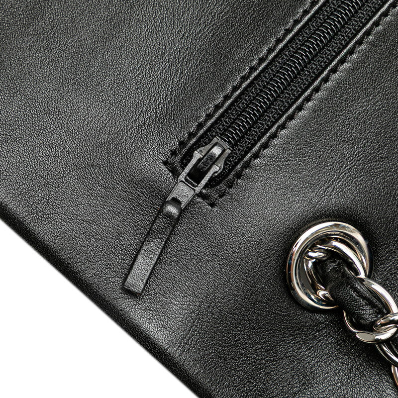 シャネル 2.55 アンリミテッド Wフラップ チェーン ショルダーバッグ ハンドバッグ ブラック レザー レディース CHANEL 【中古】
