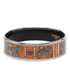 エルメス エマイユGM 七宝焼き バングル シルバー マルチカラー メタル レディース HERMES 【中古】
