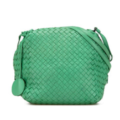 ボッテガヴェネタ イントレチャート 斜め掛け ショルダーバッグ グリーン レザー レディース BOTTEGAVENETA 【中古】