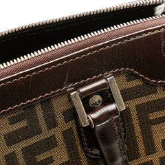 フェンディ ズッカ ハンドバッグ ブラウン キャンバス レザー レディース FENDI 【中古】