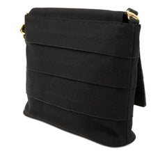 サルヴァトーレフェラガモ ヴァラ 斜め掛け チェーン ショルダーバッグ AU-21-5250 ブラック キャンバス レザー レディース Salvatore Ferragamo 【中古】