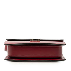 カルティエ ドゥーブルC ドゥ カルティエ 斜め掛け ショルダーバッグ ワインレッド レザー レディース CARTIER 【中古】