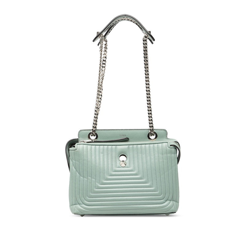 フェンディ ドットコム クリック チェーンショルダーバッグ 8BN299 ライトブルー レザー レディース FENDI 【中古】