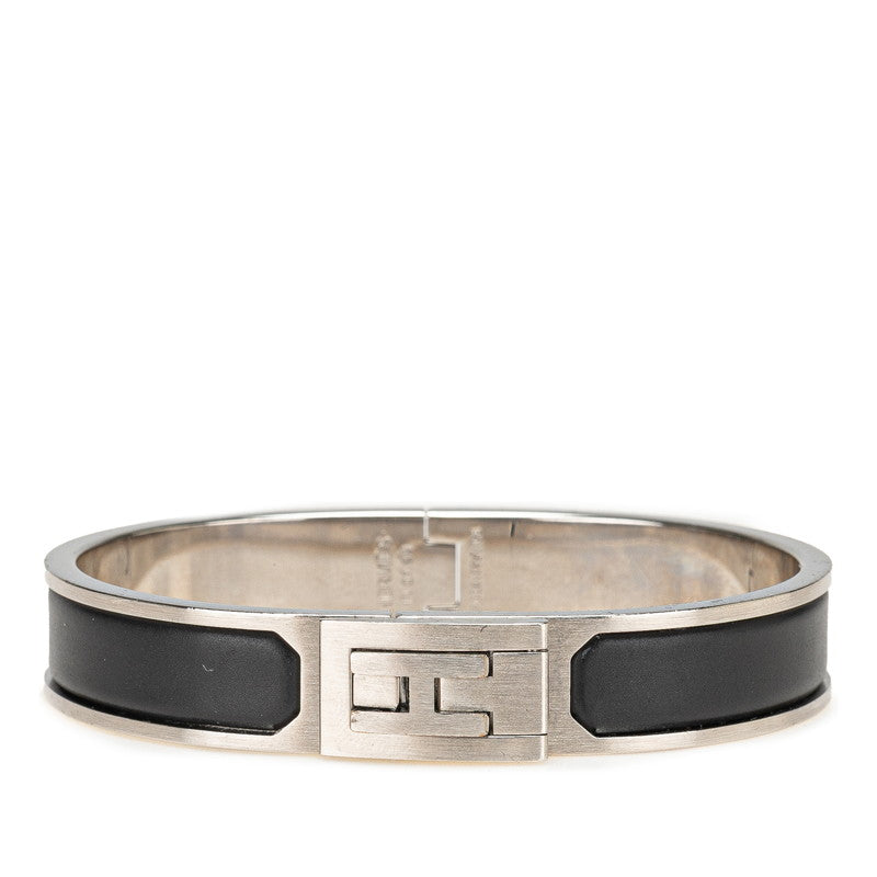 エルメス ジェット バングル シルバー ブラック メタル レディース HERMES 【中古】