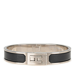 エルメス ジェット バングル シルバー ブラック メタル レディース HERMES 【中古】