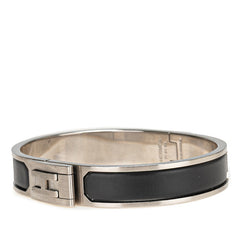エルメス ジェット バングル シルバー ブラック メタル レディース HERMES 【中古】