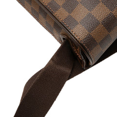 ルイ ヴィトン ダミエ エベヌ ブルックリンGM 斜め掛け ショルダーバッグ N51212 ブラウン PVC レザー レディース LOUIS VUITTON 【中古】