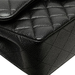 シャネル マトラッセ23 ココマーク ダブルフラップ チェーン ショルダーバッグ ブラック シルバー金具 キャビアスキン レディース CHANEL 【中古】