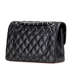 シャネル マトラッセ23 ココマーク ダブルフラップ チェーン ショルダーバッグ ブラック シルバー金具 キャビアスキン レディース CHANEL 【中古】