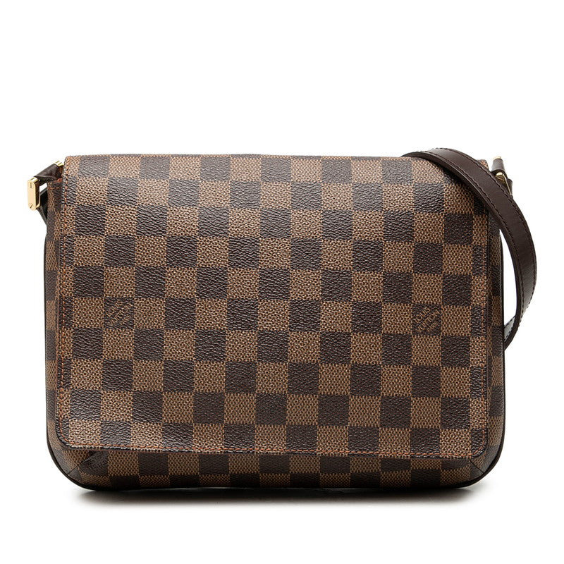 ルイ ヴィトン ダミエ ミュゼットタンゴ ロング 斜め掛け ショルダーバッグ N51301 ブラウン PVC レザー レディース LOUIS VUITTON 中古