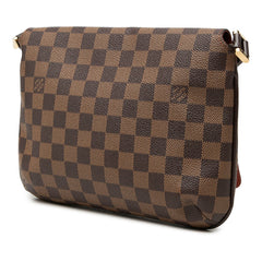 ルイ ヴィトン ダミエ ミュゼットタンゴ ロング 斜め掛け ショルダーバッグ N51301 ブラウン PVC レザー レディース LOUIS VUITTON 中古