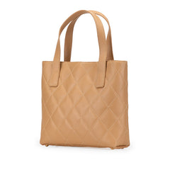 シャネル ワイルドステッチ ココマーク トートバッグ ハンドバッグ ベージュ ラムスキン レディース CHANEL 【中古】