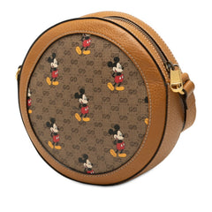 グッチ × Disney ディズニー ミッキーマウス ミニGGスプリーム 斜め掛け ショルダーバッグ 603938 ブラウン マルチカラー PVC レザー レディース GUCCI 【中古】