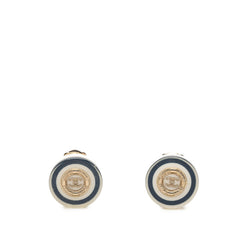 シャネル ココマーク イヤリング ゴールド ネイビー ホワイト メッキ プラスチック レディース CHANEL 【中古】