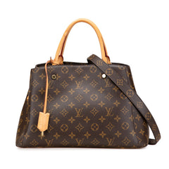 ルイ ヴィトン モノグラム モンテーニュMM ハンドバッグ ショルダーバッグ 2WAY M41056 ブラウン PVC レザー レディース LOUIS VUITTON 【中古】