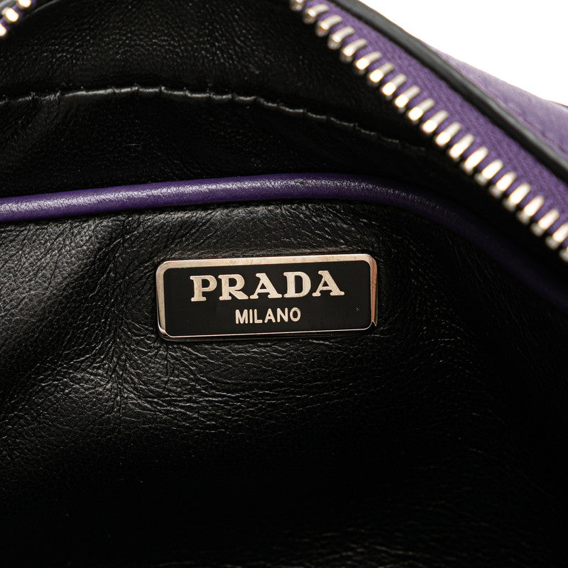 プラダ スタッズ 斜め掛け ミニショルダーバッグ 1N1674 パープル レザー レディース PRADA 【中古】