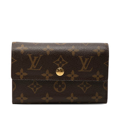 ルイ ヴィトン モノグラム ポルトフォイユ アレクサンドラ 三つ折り財布 M60047 ブラウン PVC レザー レディース LOUIS VUITTON 【中古】
