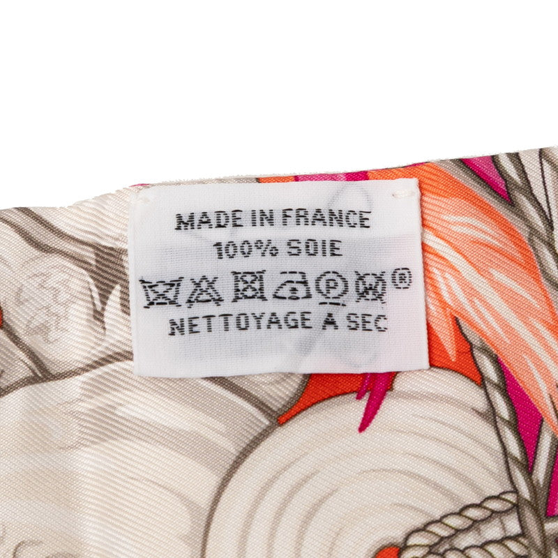 エルメス ツイリー DANSE PACIFIQUE ダンスパシフィック スカーフ オレンジ マルチカラー シルク レディース HERMES 【中古】