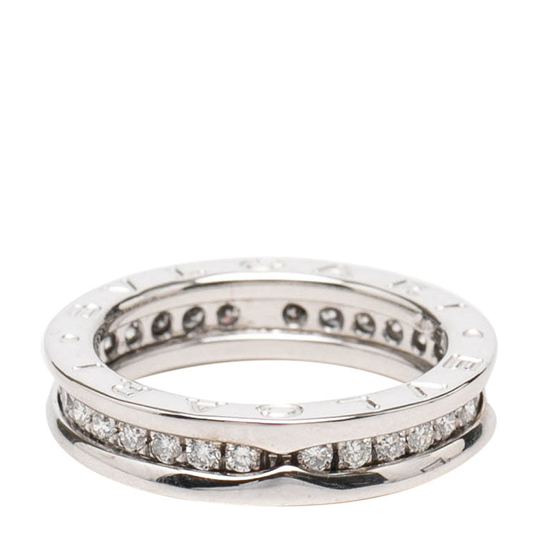 ブルガリ B-zero1 ビーゼロワン リング 指輪 #49 K18WG ホワイトゴールド ダイヤモンド レディース BVLGARI 【中古】