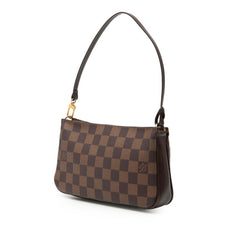 ルイ ヴィトン ダミエ ナヴォナ アクセサリーポーチ ハンドバッグ N51983 ブラウン PVC レザー レディース LOUIS VUITTON 【中古】