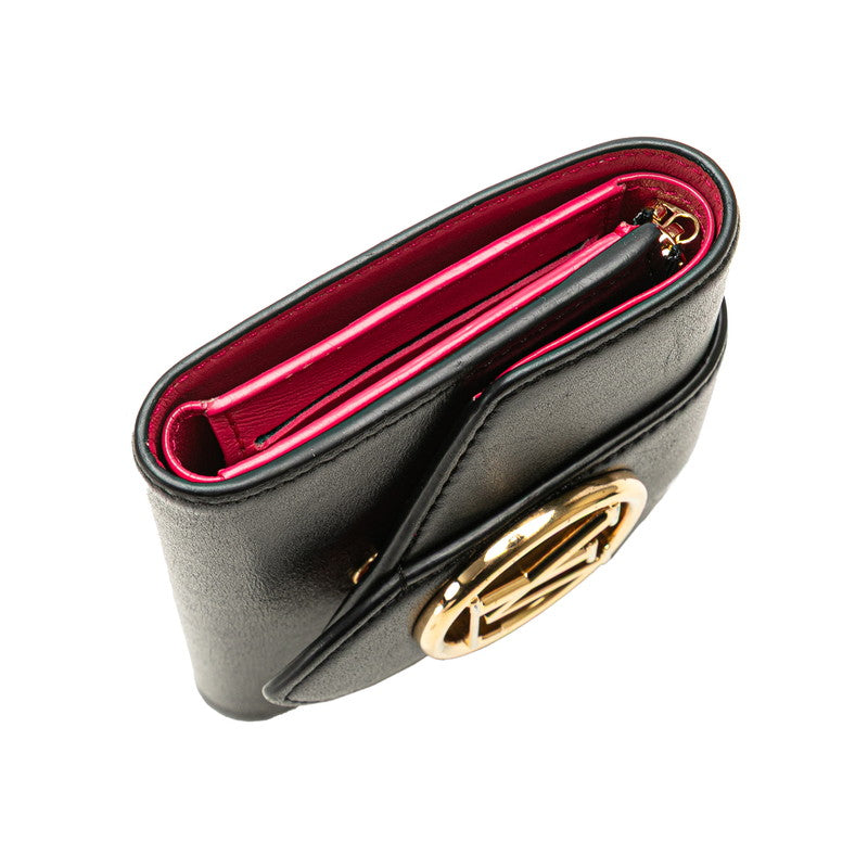 ルイ ヴィトン ポルトフォイユ ポンヌフ コンパクト 三つ折り財布 M80300 ブラック レザー レディース LOUIS VUITTON 【中古】