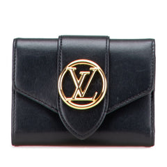 ルイ ヴィトン ポルトフォイユ ポンヌフ コンパクト 三つ折り財布 M80300 ブラック レザー レディース LOUIS VUITTON 【中古】