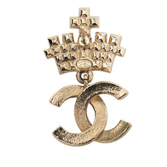 シャネル ココマーク パール ラインストーン 王冠 クラウン ピアス ゴールド メッキ レディース CHANEL 【中古】