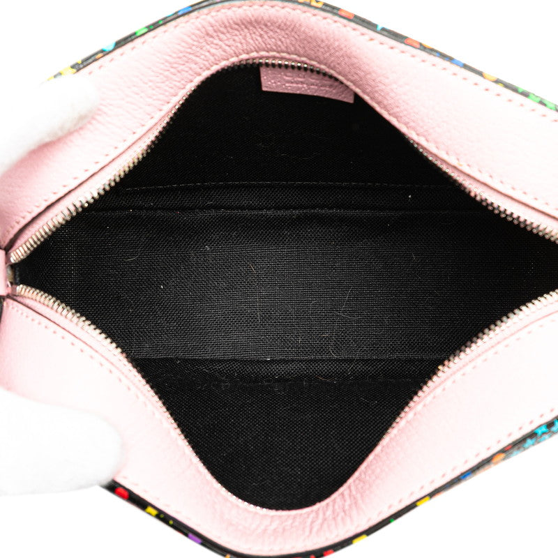 グッチ GGサイケデリック ショルダーバッグ 574886 ピンク ブラック マルチカラー PVC レザー レディース GUCCI 【中古】