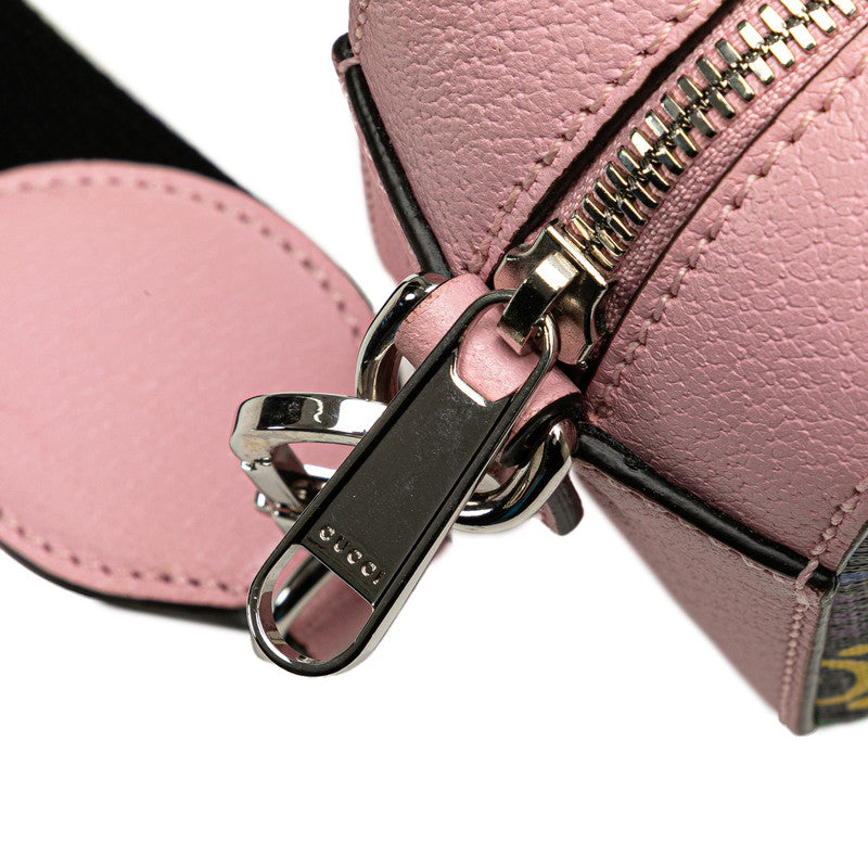 グッチ GGサイケデリック ショルダーバッグ 574886 ピンク ブラック マルチカラー PVC レザー レディース GUCCI 【中古】