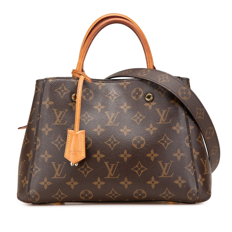 ルイ ヴィトン モノグラム モンテーニュBB ハンドバッグ ショルダーバッグ 2WAY M41055 ブラウン PVC レザー レディース LOUIS VUITTON 【中古】