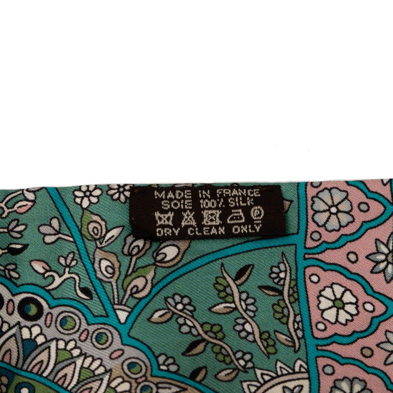 エルメス ツイリー Au Pays des Oiseaux Fleurs 花咲く鳥たちの国で スカーフ ブルー マルチカラー シルク レディース HERMES 【中古】