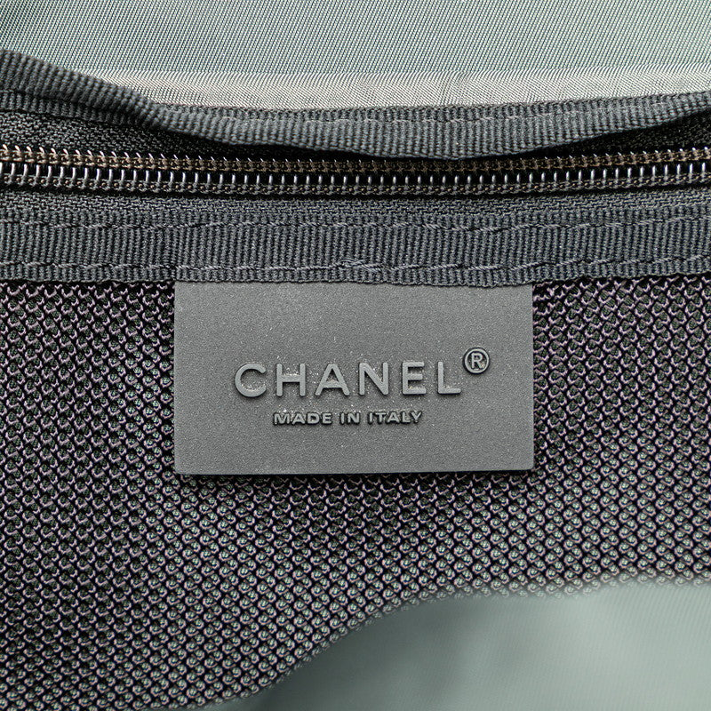 シャネル スポーツライン ココマーク リュック バックパック カーキグリーン ブラック キャンバス レザー レディース CHANEL 【中古】