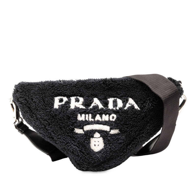 プラダ テリー トライアングル ショルダーバッグ 1BH190 ブラック ファブリック レディース PRADA 【中古】