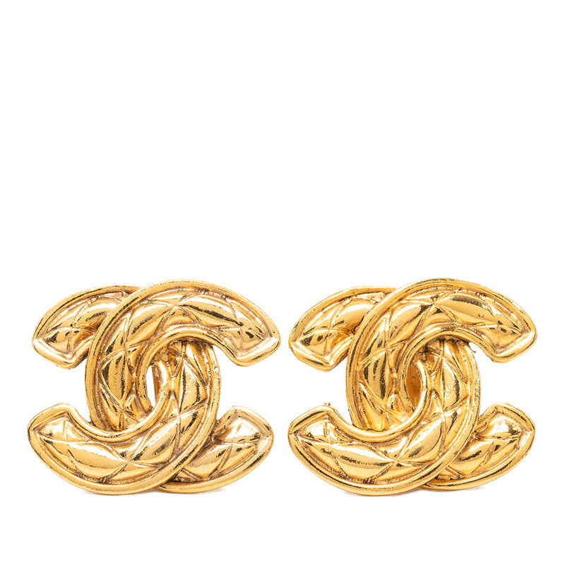 シャネル ヴィンテージ マトラッセ ココマーク イヤリング ゴールド メッキ レディース CHANEL 【中古】