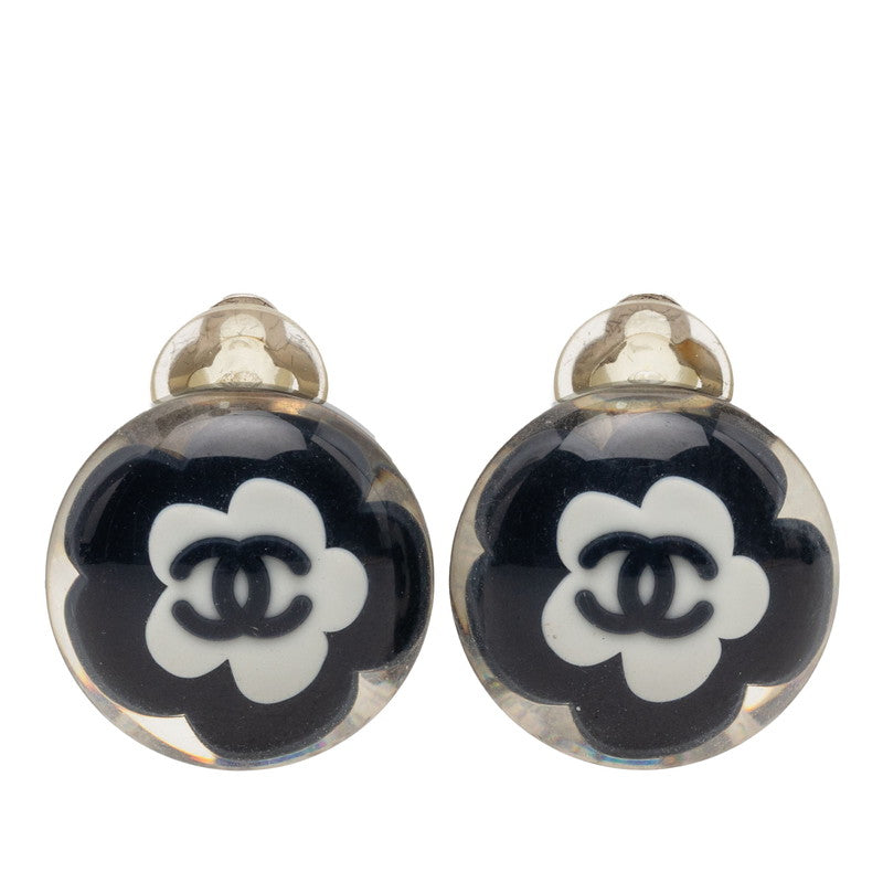シャネル カメリア ココマーク イヤリング 04S シルバー ブラック ホワイト メタル レジン レディース CHANEL 【中古】