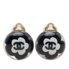 シャネル カメリア ココマーク イヤリング 04S シルバー ブラック ホワイト メタル レジン レディース CHANEL 【中古】