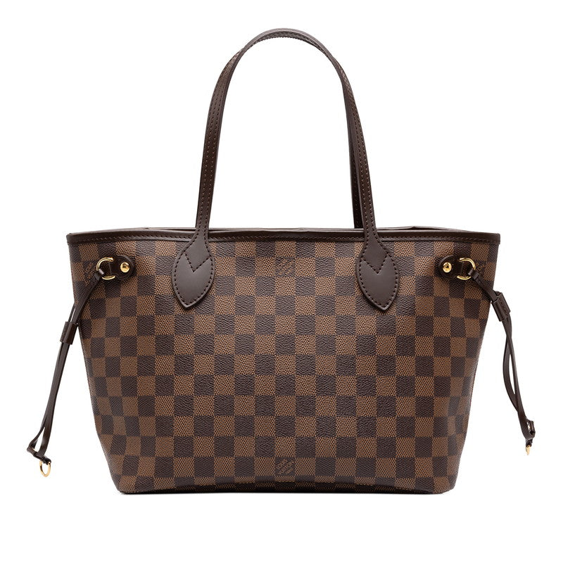 ルイ ヴィトン ダミエ ネヴァーフルPM ハンドバッグ トートバッグ N51109 ブラウン PVC レザー レディース LOUIS VUITTON 中古