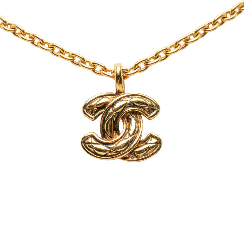 シャネル ココマーク マトラッセ ネックレス ゴールド メッキ レディース CHANEL 【中古】
