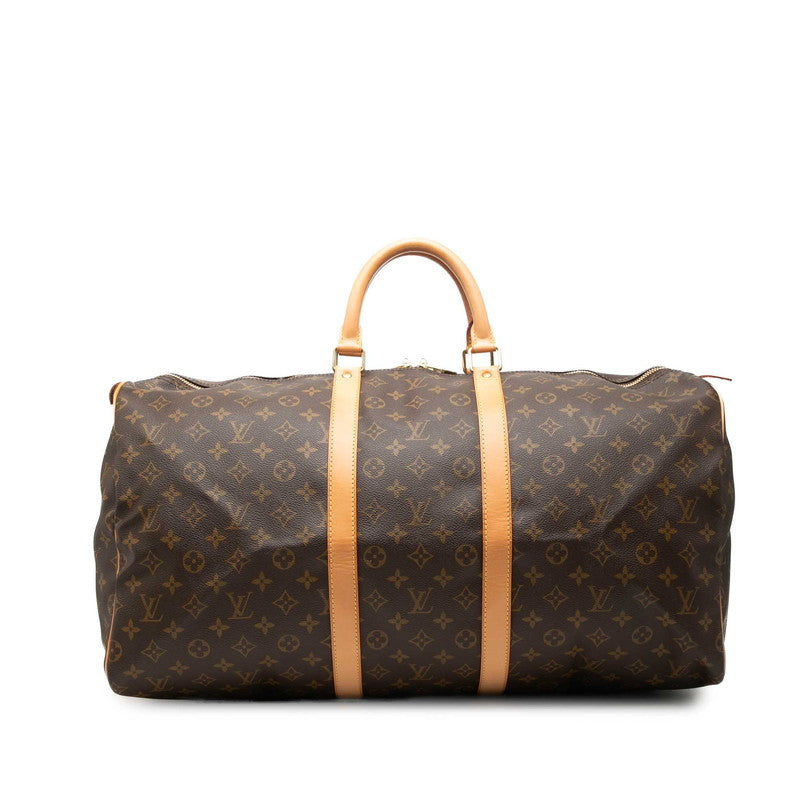 ルイ ヴィトン モノグラム キーポル55 ボストンバッグ トラベルバッグ M41424 ブラウン PVC レザー レディース LOUIS VUITTON 中古