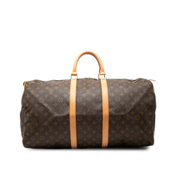 ルイ ヴィトン モノグラム キーポル55 ボストンバッグ トラベルバッグ M41424 ブラウン PVC レザー レディース LOUIS VUITTON 中古