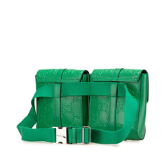 グッチ GGエンポス Wポーチ ウエストバッグ ボディバッグ 631339 グリーン レザー レディース GUCCI 【中古】
