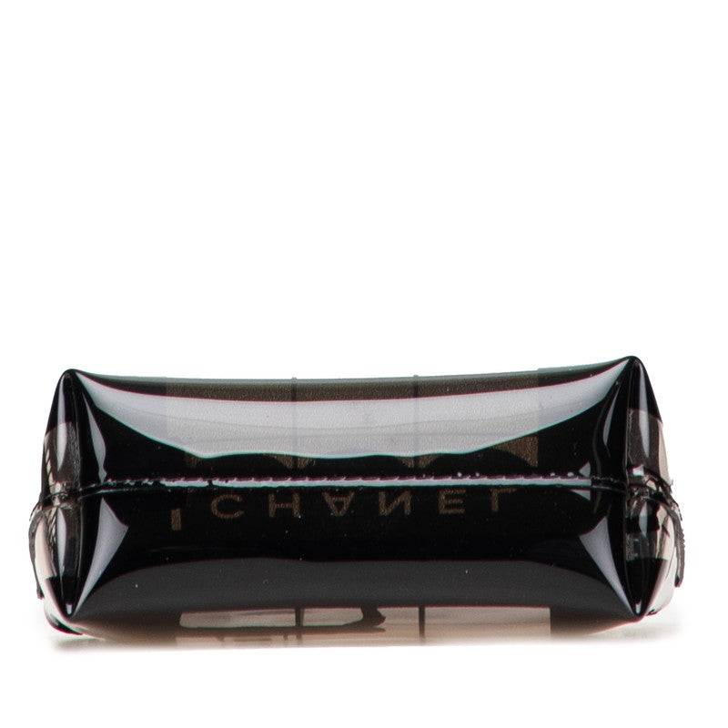 シャネル ウィンドウズライン コスメポーチ ブラック クリア ビニール レディース CHANEL 【中古】