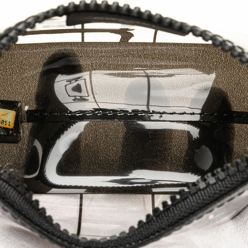 シャネル ウィンドウズライン コスメポーチ ブラック クリア ビニール レディース CHANEL 【中古】