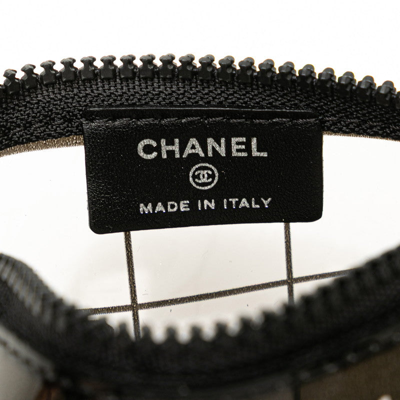 シャネル ウィンドウズライン コスメポーチ ブラック クリア ビニール レディース CHANEL 【中古】