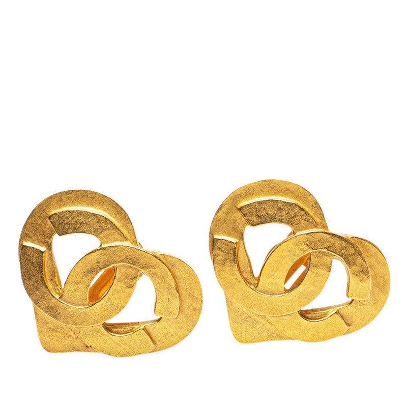 シャネル ヴィンテージ ココマーク ハート イヤリング ゴールド メッキ レディース CHANEL 【中古】