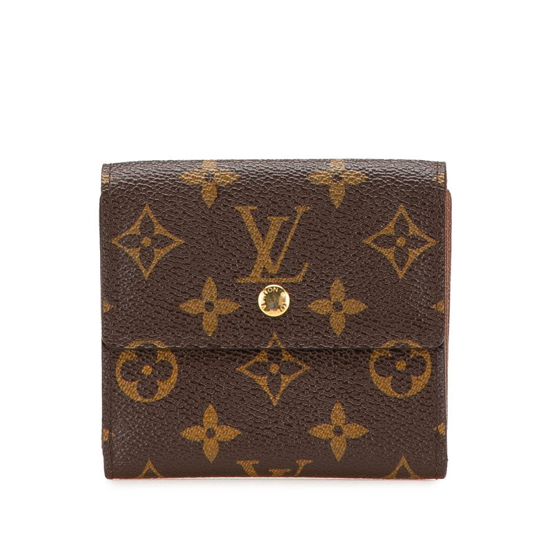 ルイ ヴィトン モノグラム ポルトモネ ビエ カルト クレディ 二つ折り財布 コンパクトウォレット M61652 ブラウン PVC レザー レディース LOUIS VUITTON 【中古】
