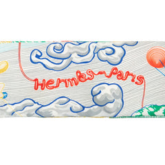 エルメス ツイリー シティー オブ ライト スカーフ グレー グリーン マルチカラー シルク レディース HERMES 【中古】